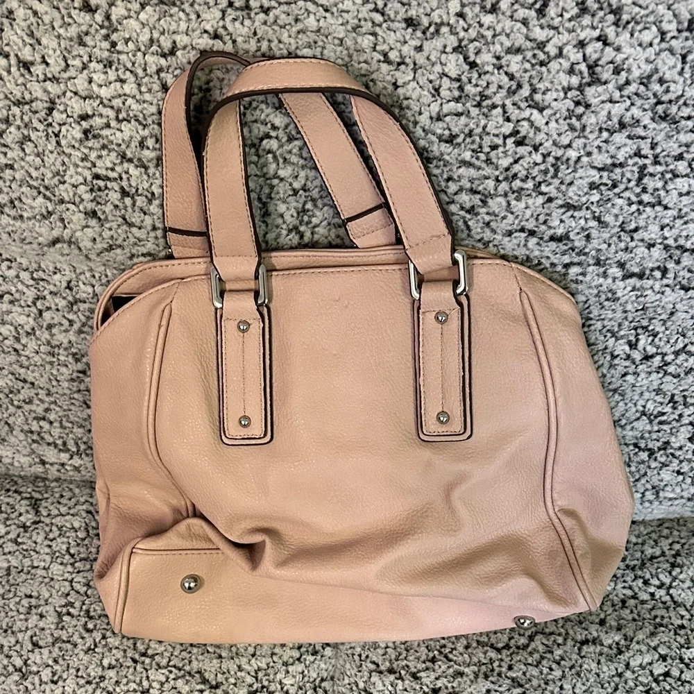 Blush Pink Pebbled Leather Satchel Bag by Steve Madden